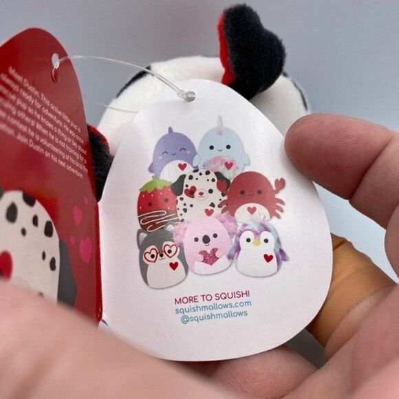 SQUISHMALLOW  Valentines the Dustin Dalmatian Clip On 3.5”  NEW - Picture 5 of 8